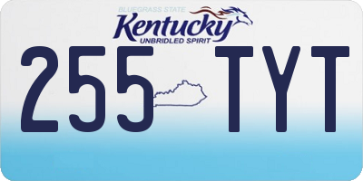 KY license plate 255TYT