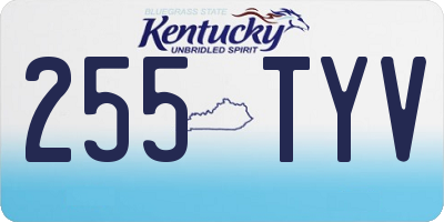 KY license plate 255TYV