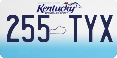 KY license plate 255TYX