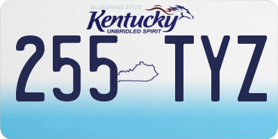 KY license plate 255TYZ