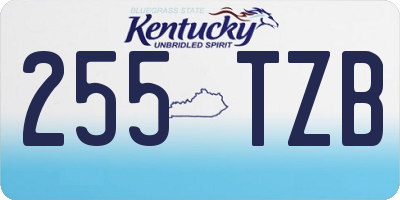KY license plate 255TZB