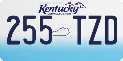 KY license plate 255TZD