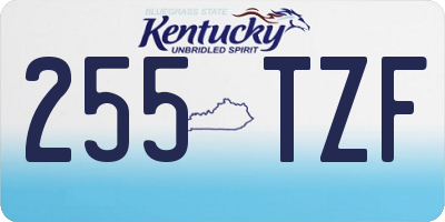 KY license plate 255TZF