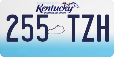 KY license plate 255TZH