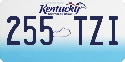 KY license plate 255TZI