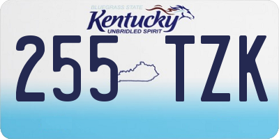 KY license plate 255TZK