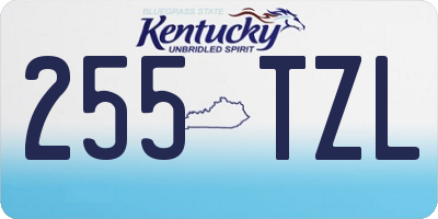 KY license plate 255TZL