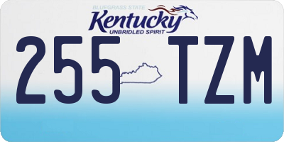 KY license plate 255TZM