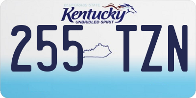 KY license plate 255TZN