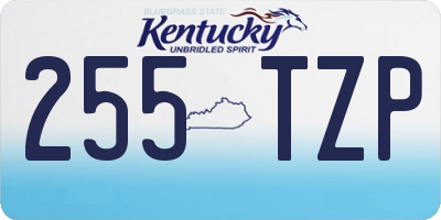 KY license plate 255TZP