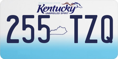 KY license plate 255TZQ