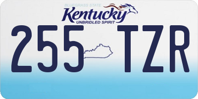 KY license plate 255TZR