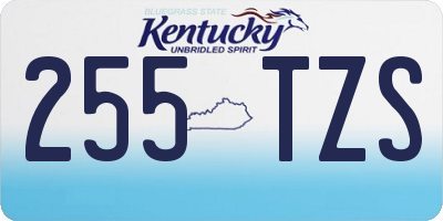 KY license plate 255TZS