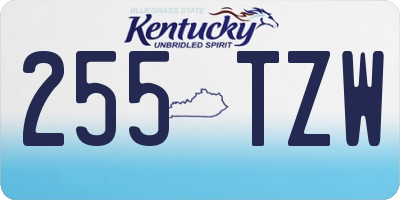 KY license plate 255TZW
