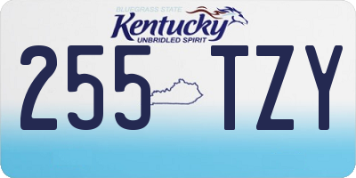 KY license plate 255TZY