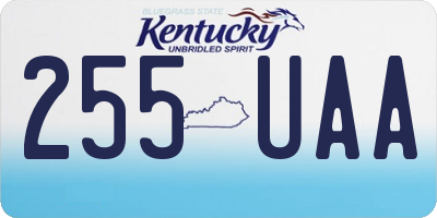KY license plate 255UAA