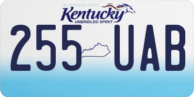 KY license plate 255UAB