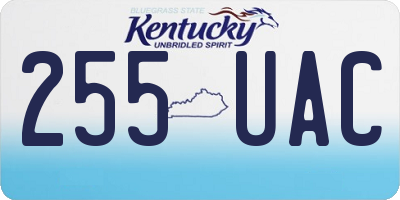 KY license plate 255UAC