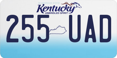 KY license plate 255UAD