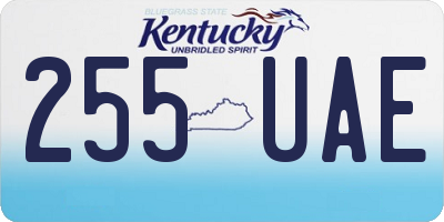 KY license plate 255UAE