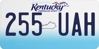 KY license plate 255UAH
