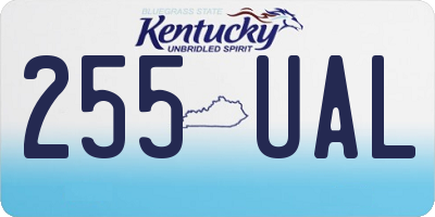 KY license plate 255UAL