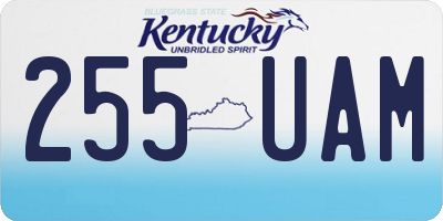 KY license plate 255UAM