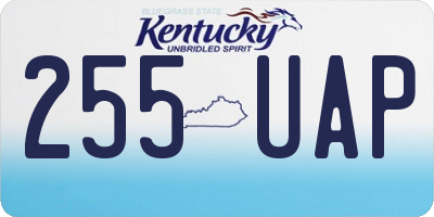 KY license plate 255UAP