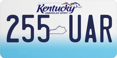 KY license plate 255UAR