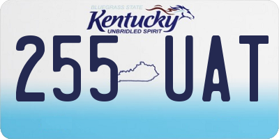 KY license plate 255UAT