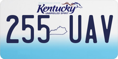 KY license plate 255UAV