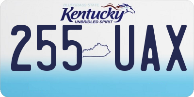 KY license plate 255UAX