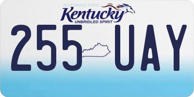 KY license plate 255UAY