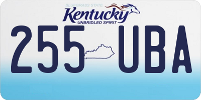 KY license plate 255UBA