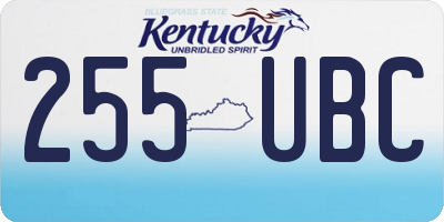 KY license plate 255UBC