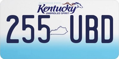KY license plate 255UBD