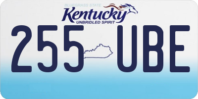 KY license plate 255UBE
