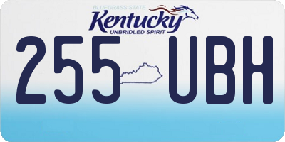 KY license plate 255UBH