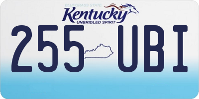 KY license plate 255UBI