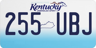 KY license plate 255UBJ