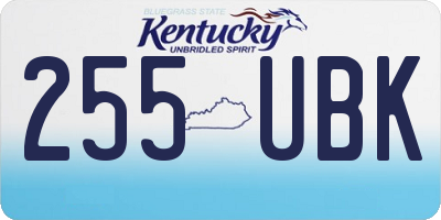 KY license plate 255UBK