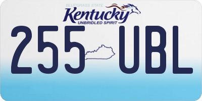 KY license plate 255UBL