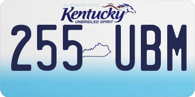 KY license plate 255UBM
