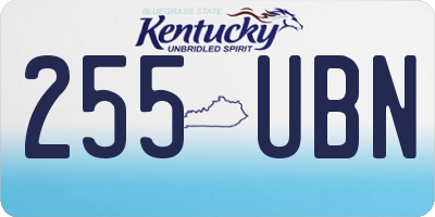 KY license plate 255UBN