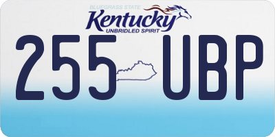 KY license plate 255UBP