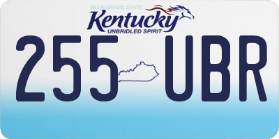 KY license plate 255UBR