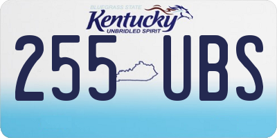 KY license plate 255UBS