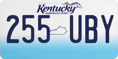 KY license plate 255UBY