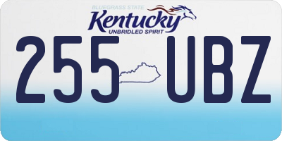 KY license plate 255UBZ