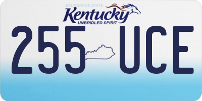 KY license plate 255UCE